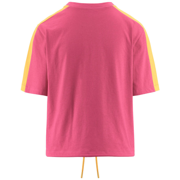T-ShirtsTop Woman LOGO FLECA T-Shirt PINK FANDANGO - WHITE WHISPER Dressed Side (jpg Rgb)		