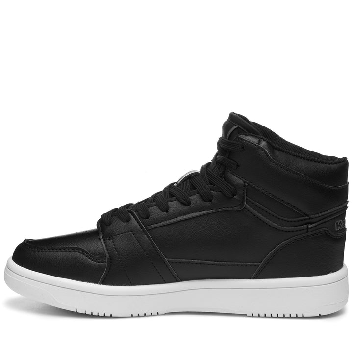 Sneakers Unisex LOGO BASIL MD Mid Cut BLACK-WHITE Dressed Side (jpg Rgb)		