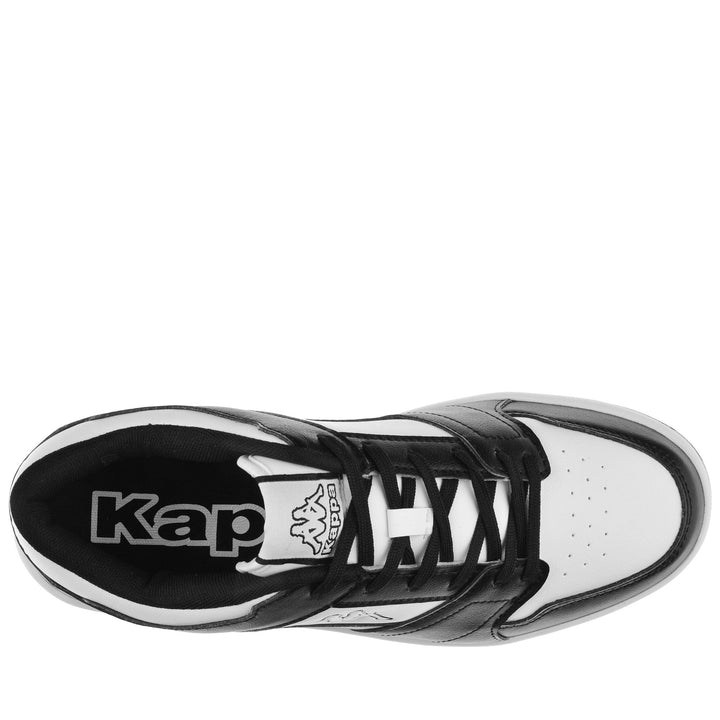 Sneakers Unisex LOGO BERNAL Low Cut WHITE-BLACK Dressed Back (jpg Rgb)		