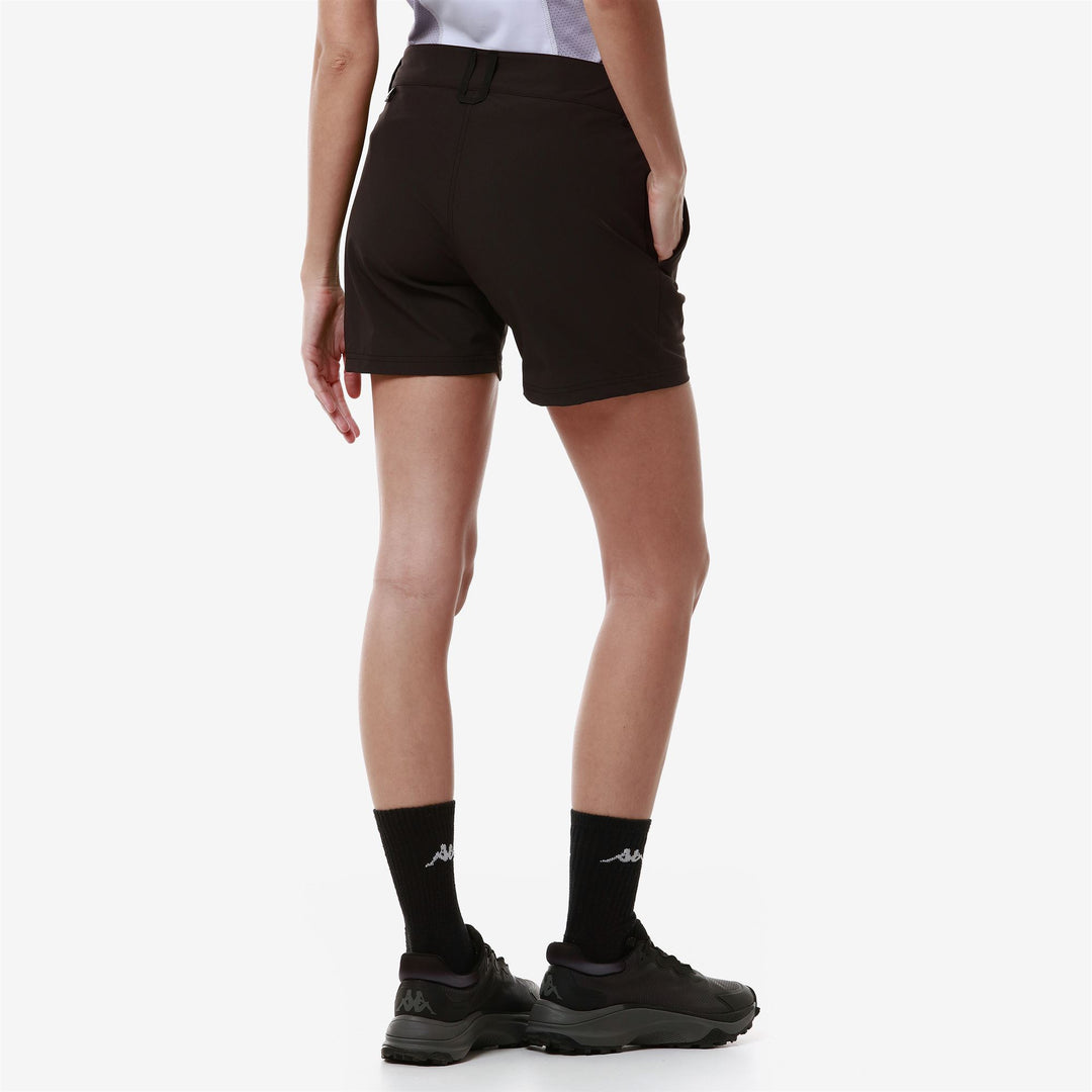 Shorts Woman 3CENTO 314 Sport  Shorts BROWN EBONY-BLACK Detail Double				
