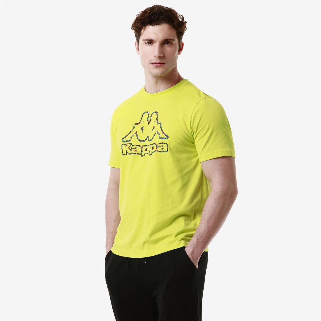 T-ShirtsTop Man LOGO FARIO T-Shirt GREEN PRIMROSE Dressed Front Double		
