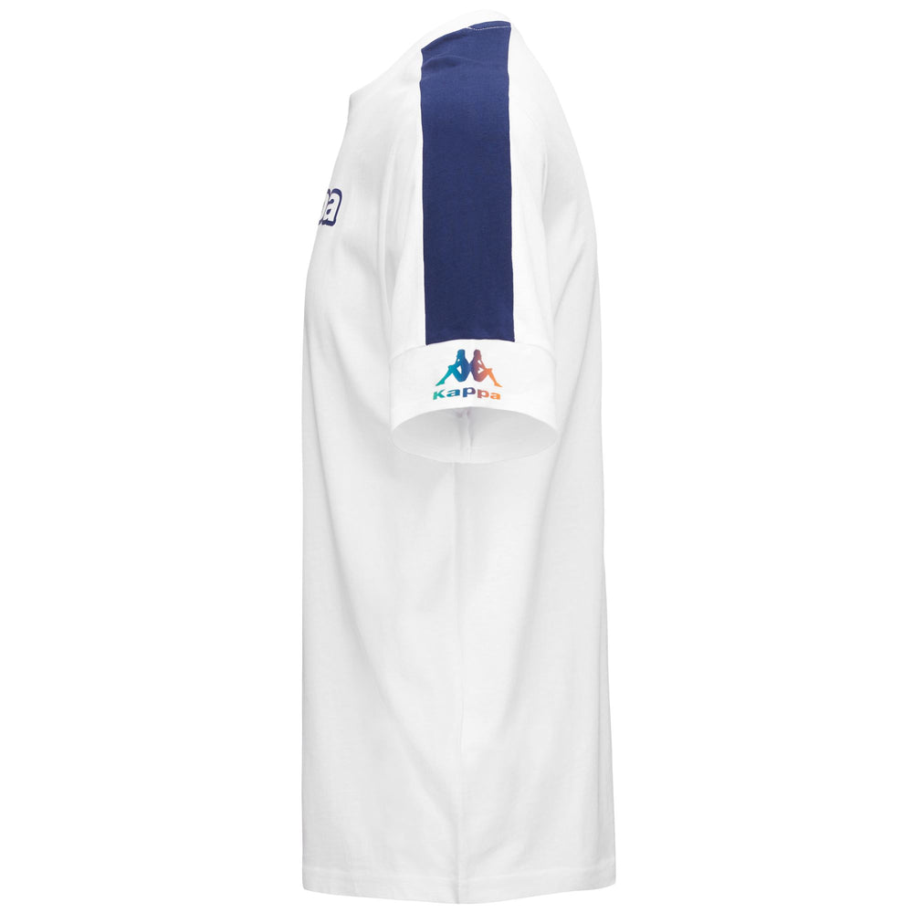 T-ShirtsTop Man LOGO FAGIOM T-Shirt WHITE - BLUE MEDIEVAL Dressed Front (jpg Rgb)	