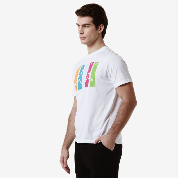 T-ShirtsTop Man LOGO FUNIOR T-Shirt WHITE Dressed Front Double		