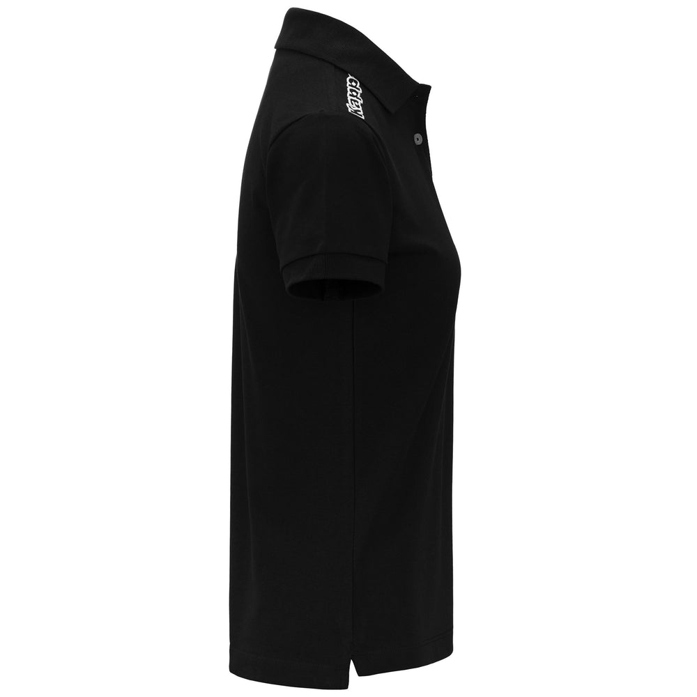 Polo Shirts Woman KAPPA4TRAINING POLO WSS SLIM Polo BLACK Dressed Front (jpg Rgb)	