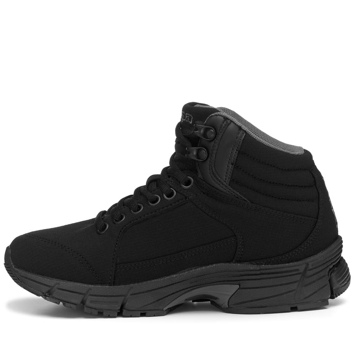 Ankle Boots Unisex LOGO WALK1 0006 COLD BUSTER Laced BLACK-GREY  DK Dressed Side (jpg Rgb)		