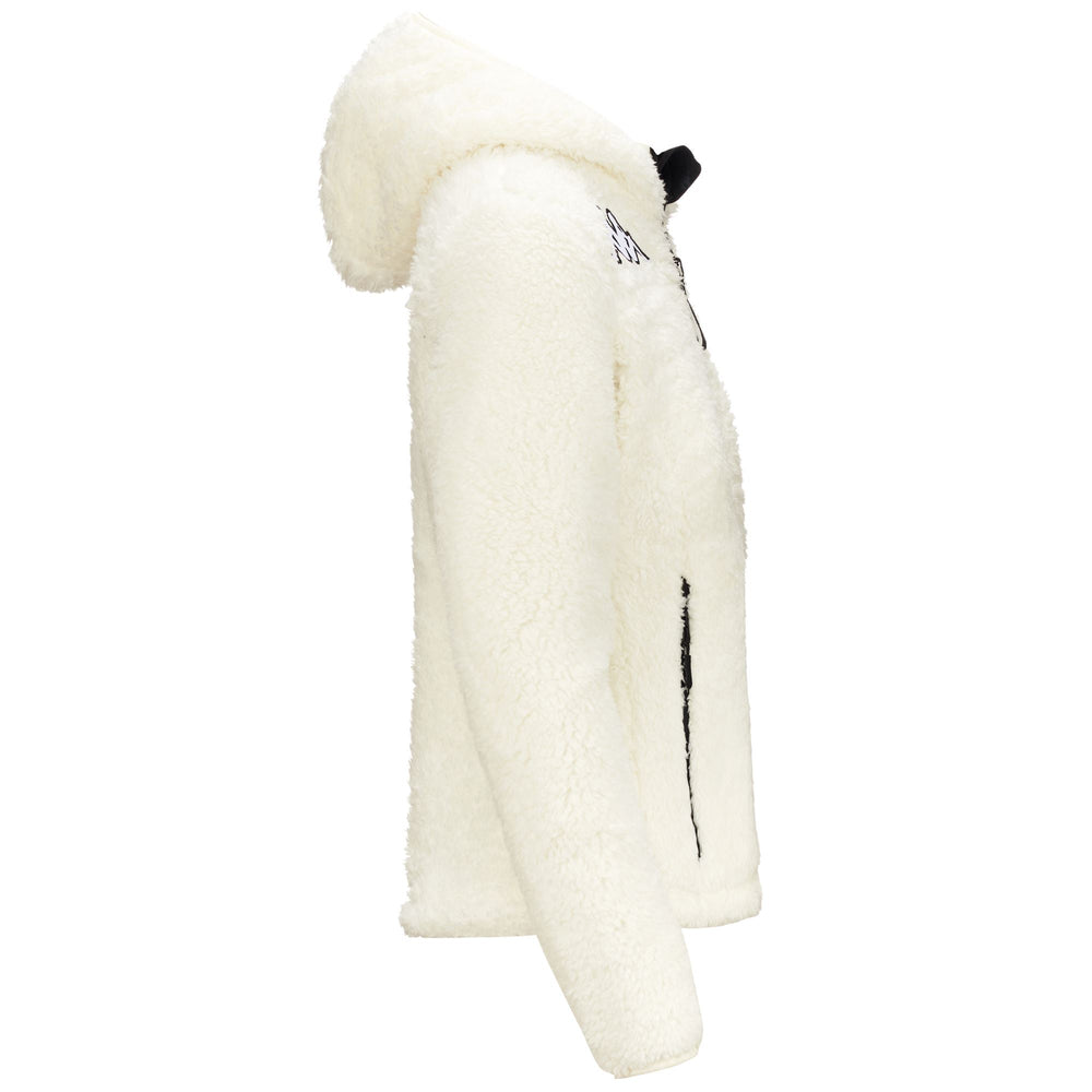 Fleece Woman 6CENTO 645S Jacket WHITE MILK-BLACK Dressed Front (jpg Rgb)	