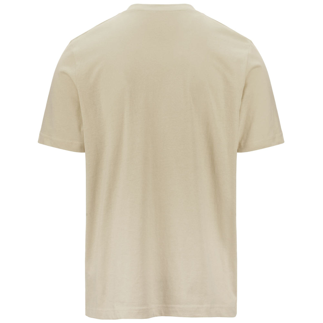 T-ShirtsTop Man LOGO AMBERIS T-Shirt BEIGE CEMENT - GREEN THYME Dressed Side (jpg Rgb)		