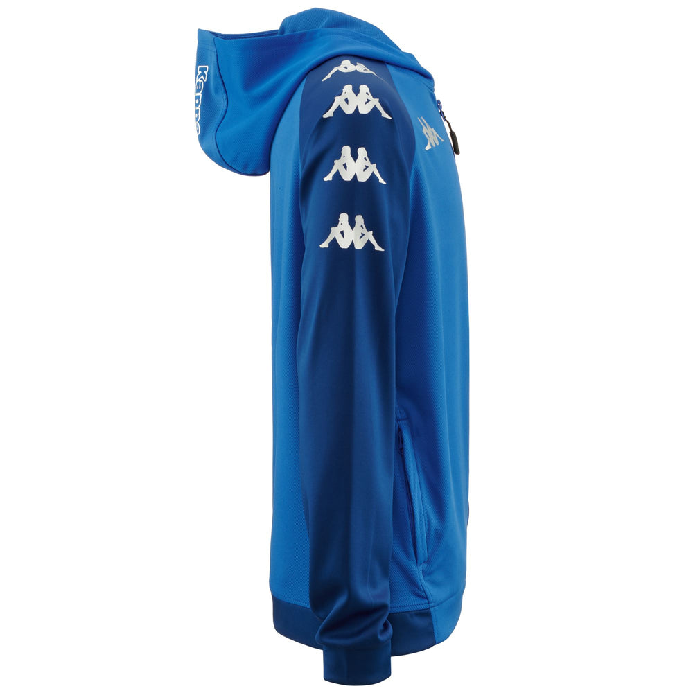 Fleece Man KAPPA4SOCCER TORTONA Jacket BLUE SAPPHIRE - BLUE MD COBALT Dressed Front (jpg Rgb)	