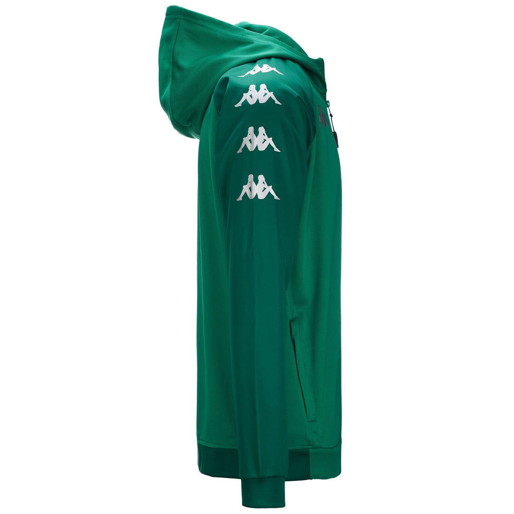 Fleece Man KAPPA4SOCCER TORTONA Jacket GREEN BOSPHORUS-GREEN GALAPAGOS Dressed Front (jpg Rgb)	