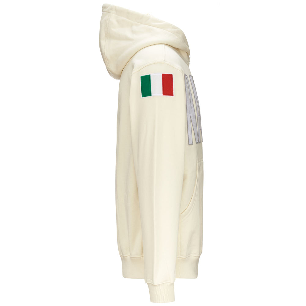 Fleece Man EROI HOODIE NAPOLI Jumper WHITE TOFU Dressed Front (jpg Rgb)	