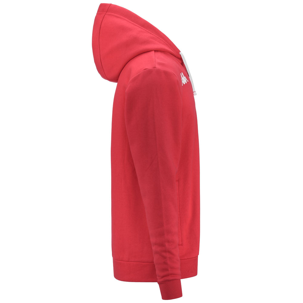 Fleece Man KAPPA4TRAINING BANTO Jacket RED CHINESE Dressed Front (jpg Rgb)	