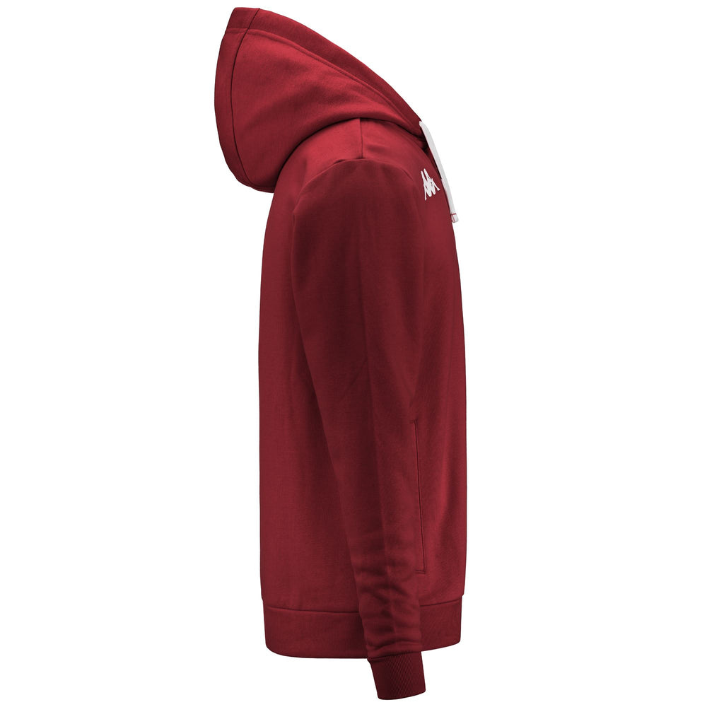 Fleece Man KAPPA4TRAINING BANTO Jacket RED GRANATA Dressed Front (jpg Rgb)	