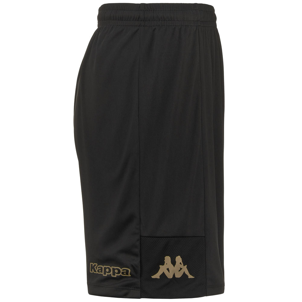 Shorts Man KAPPA4FOOTBALL DAGGO Sport  Shorts BLACK-GOLD Dressed Front (jpg Rgb)	