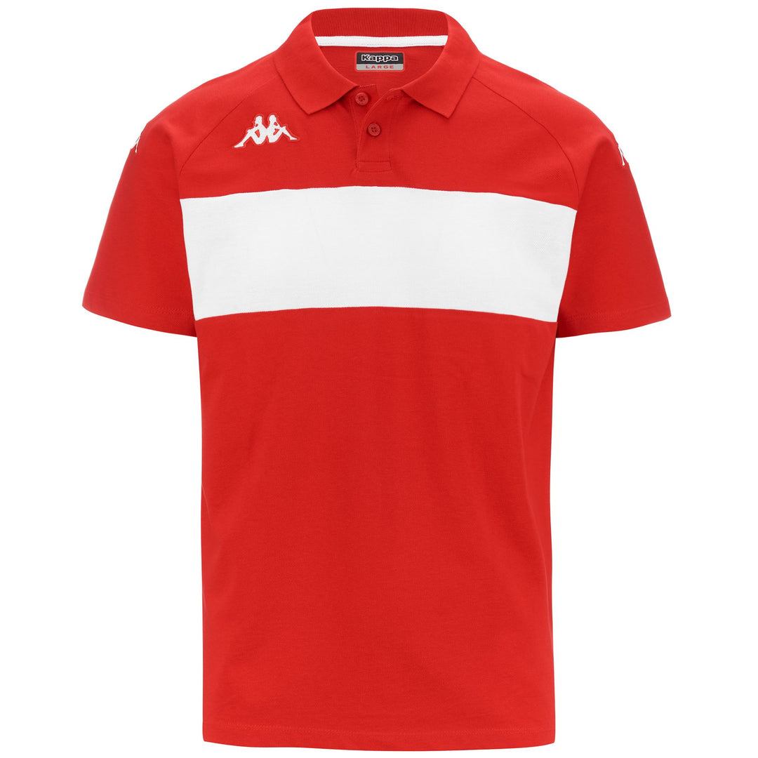 Polo Shirts Man KAPPA4FOOTBALL DIANETTI Polo RED-WHITE Photo (jpg Rgb)			