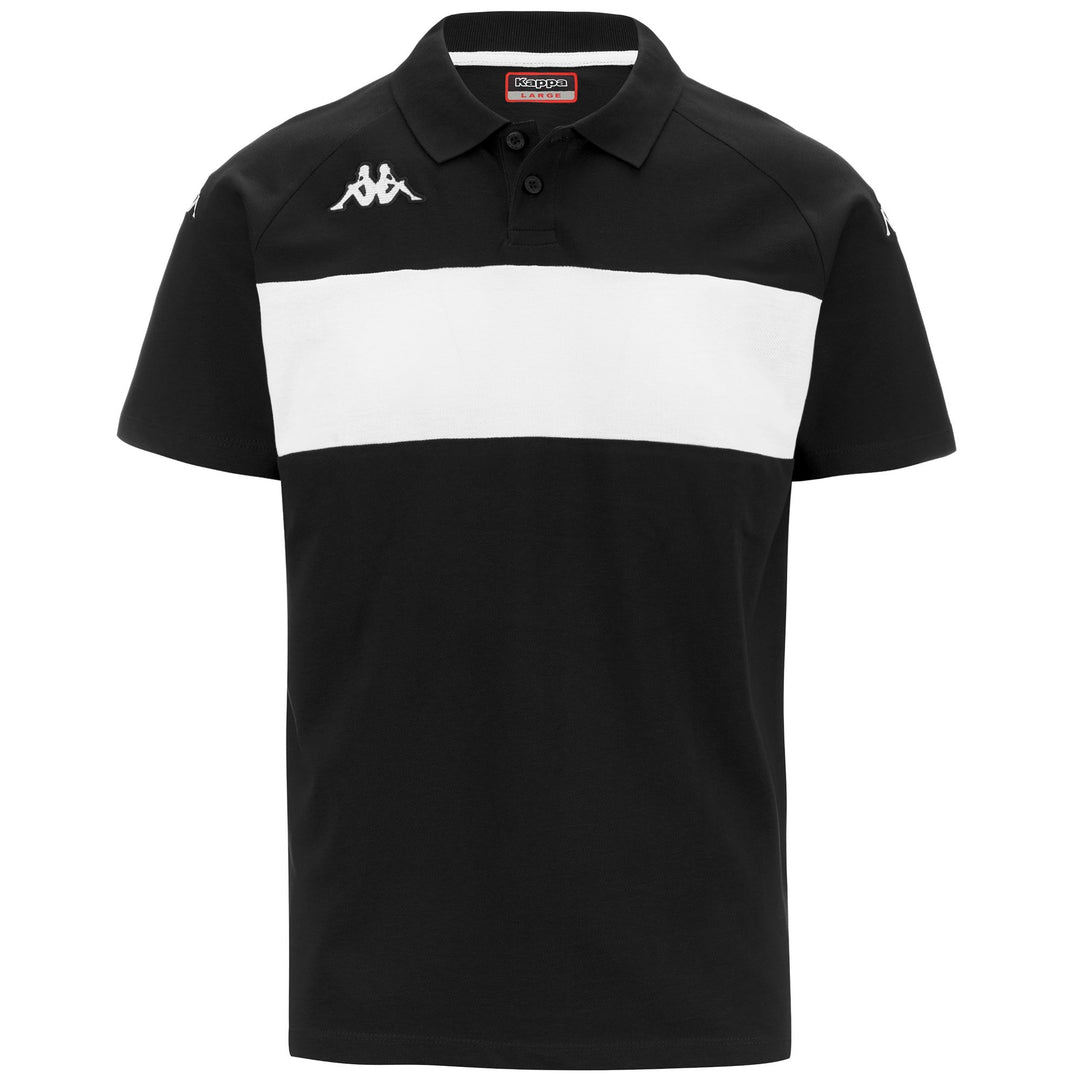 Polo Shirts Man KAPPA4FOOTBALL DIANETTI Polo BLACK - WHITE Photo (jpg Rgb)			