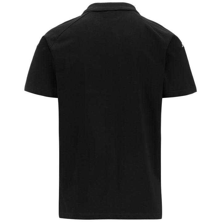 Polo Shirts Man KAPPA4FOOTBALL DIANETTI Polo BLACK - WHITE Dressed Side (jpg Rgb)		