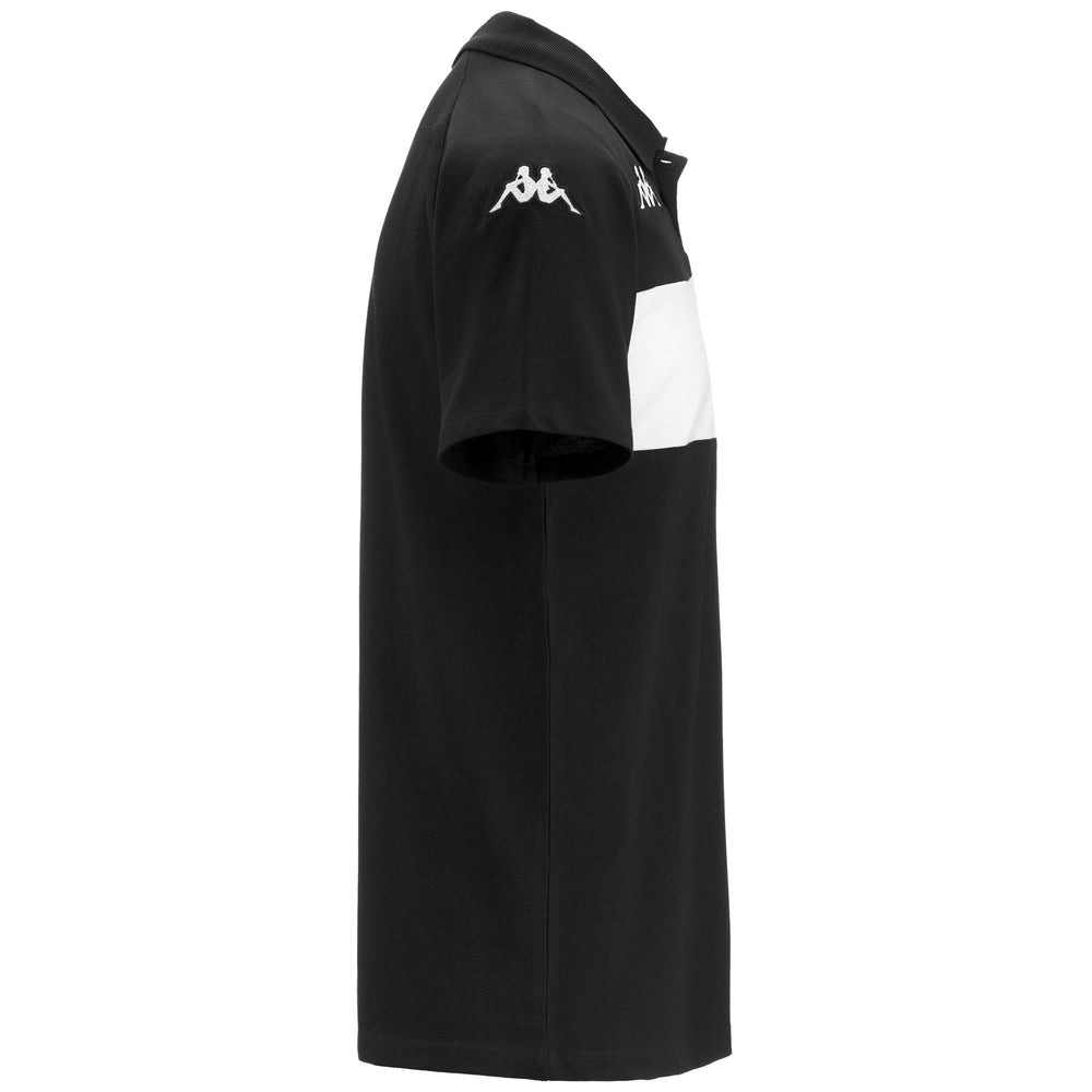 Polo Shirts Man KAPPA4FOOTBALL DIANETTI Polo BLACK - WHITE Dressed Front (jpg Rgb)	