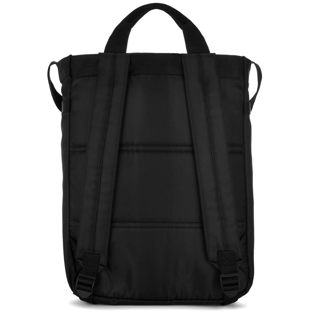 Bags Unisex 222 BANDA  NUTI Backpack BLACK - WHITE ANTIQUE Dressed Front (jpg Rgb)	