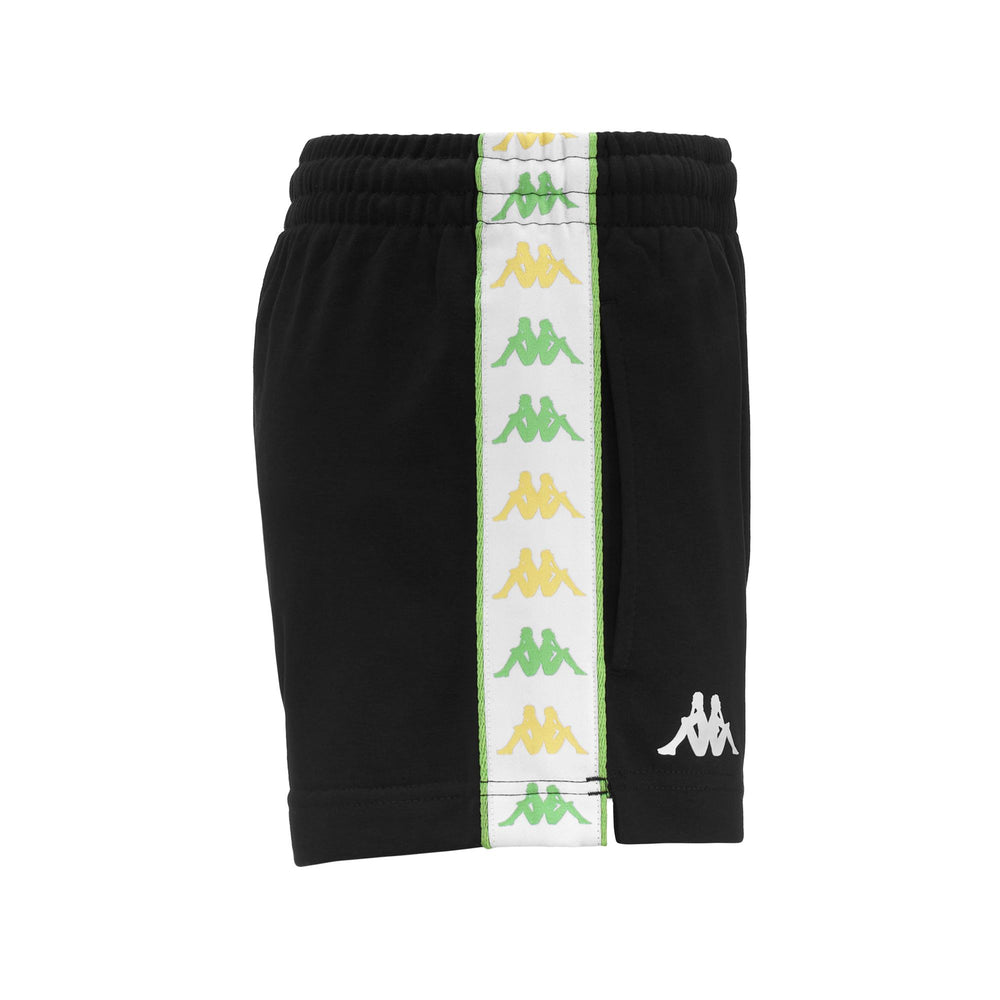 Shorts Woman 222 BANDA TREADYI Sport  Shorts BLACK-WHITE-GREEN DUSTY Dressed Front (jpg Rgb)	