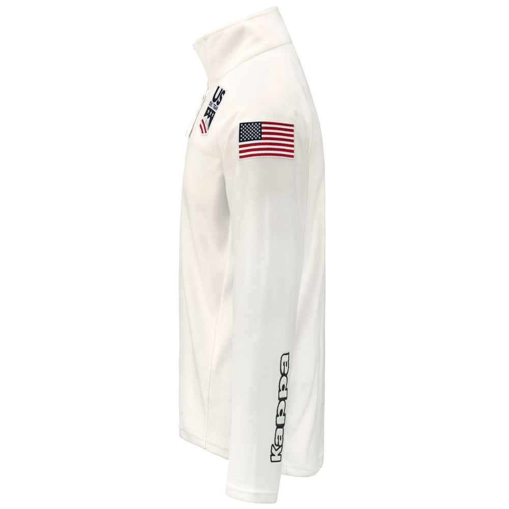 Fleece Unisex 6CENTO 687B US Jumper WHITE COCONUT Dressed Front (jpg Rgb)	