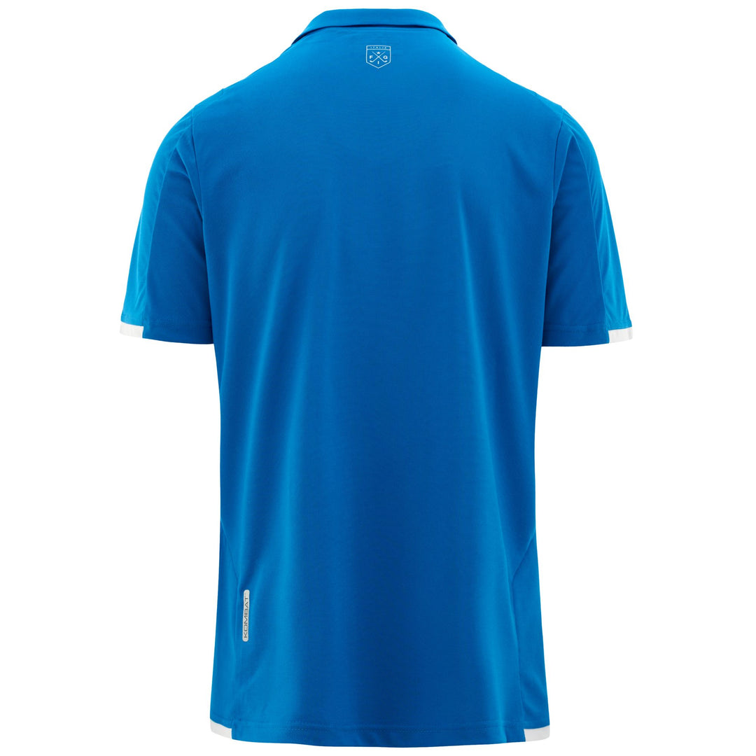 Active Jerseys Man KOMBAT AZETY FIG Polo Shirt BLUE BRILLIANT-WHITE Dressed Side (jpg Rgb)		