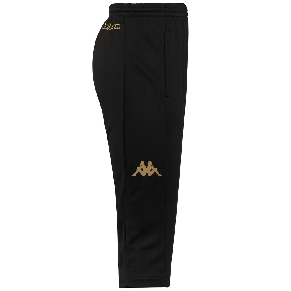 Pants Man KAPPA4FOOTBALL DESTRE Sport Trousers BLACK-GOLD Dressed Front (jpg Rgb)	