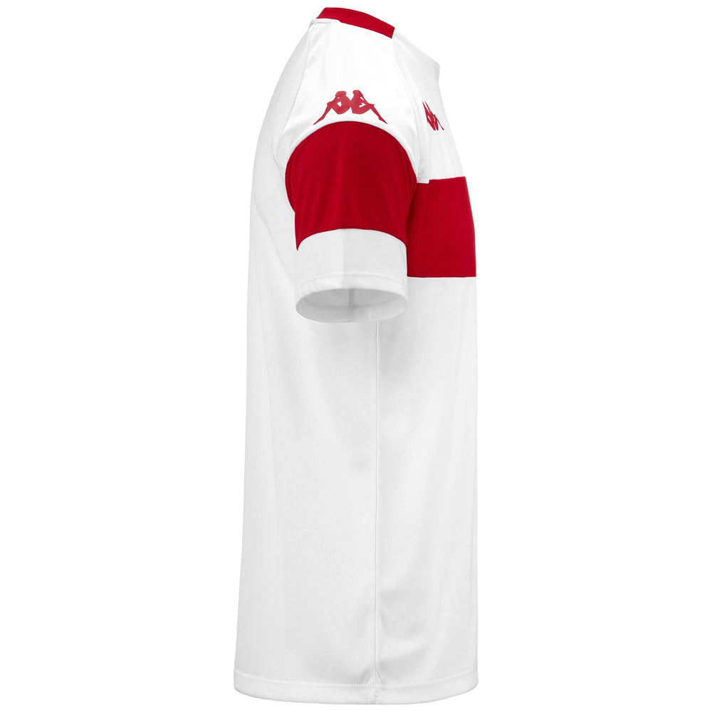 Active Jerseys Man KAPPA4FOOTBALL DARETO Shirt WHITE-RED Dressed Front (jpg Rgb)	