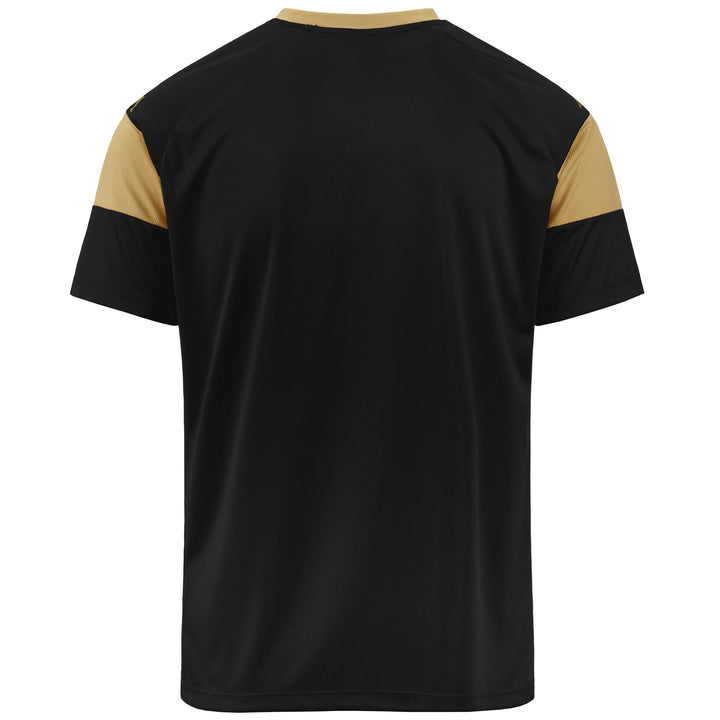 Active Jerseys Man KAPPA4FOOTBALL DARETO Shirt BLACK-GOLD Dressed Side (jpg Rgb)		