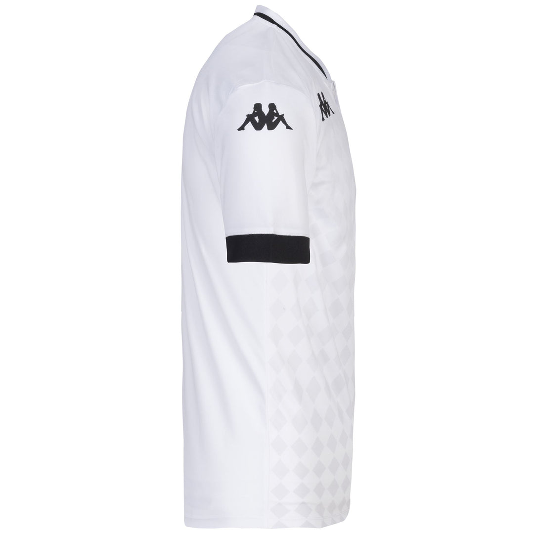 Active Jerseys Man KAPPA4FOOTBALL BOFI Polo Shirt WHITE-BLACK Dressed Front (jpg Rgb)	