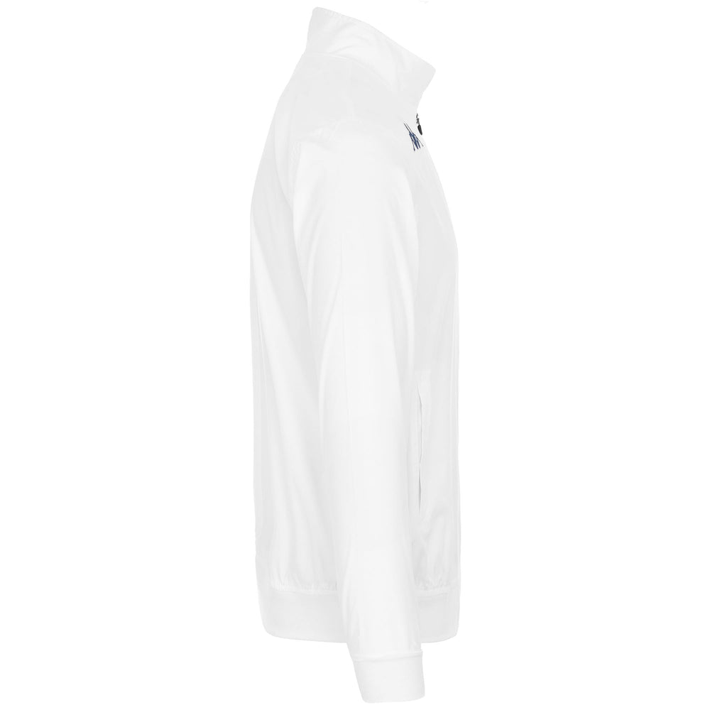 Fleece Man KAPPA4FOOTBALL NASTECOFLE Jacket WHITE-AZURE Dressed Front (jpg Rgb)	