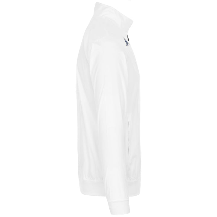 Fleece Man KAPPA4FOOTBALL NASTECOFLE Jacket WHITE-AZURE Dressed Front (jpg Rgb)	