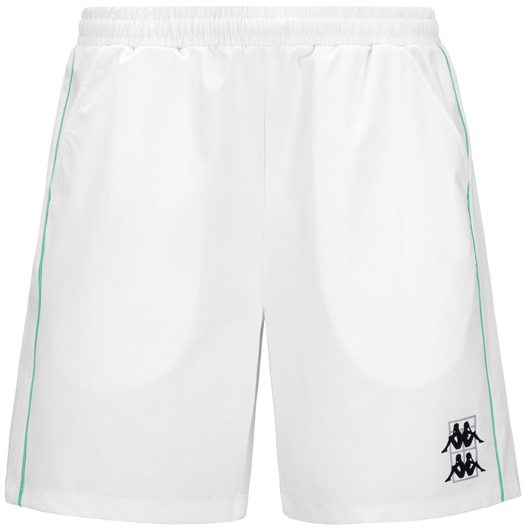 Shorts Man KOMBAT   PADEL FIVIO Sport  Shorts WHITE - GREEN SPRING Photo (jpg Rgb)			