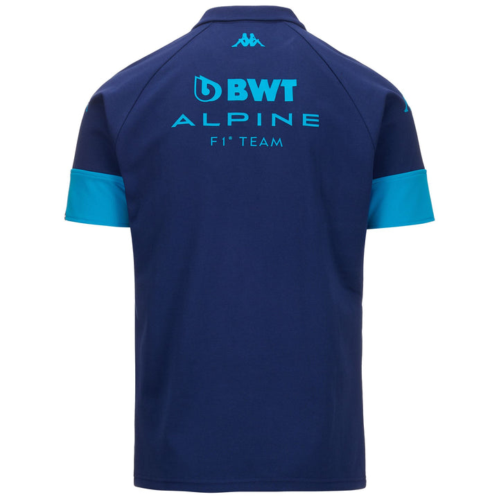 Polo Shirts Man SUPPORTER ANDOI ALPINE F1 Polo BLUE TWILIGHT - BLUE DRESDEN Dressed Side (jpg Rgb)		