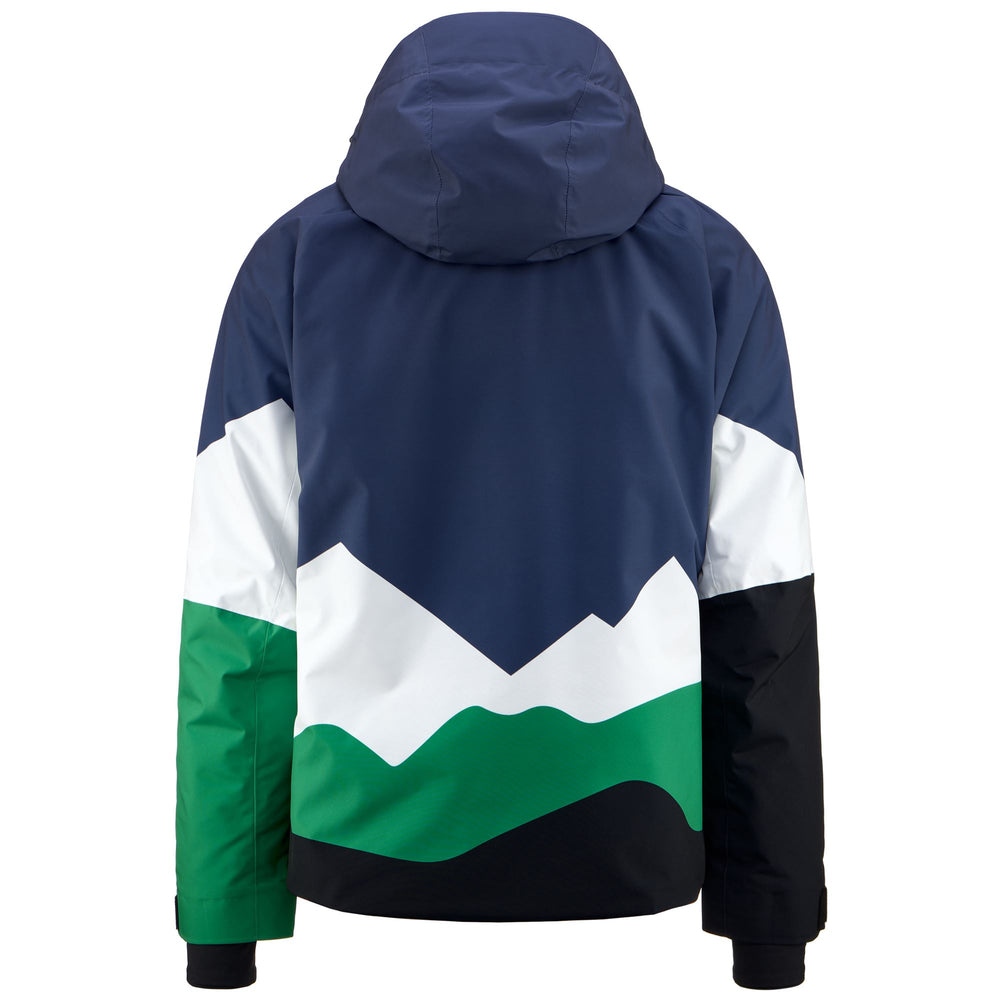 Jackets Man 6CENTO 611P Mid GRAPHIC BLUE FIORD - WHITE - GREEN - BLUE DK. Dressed Front (jpg Rgb)	