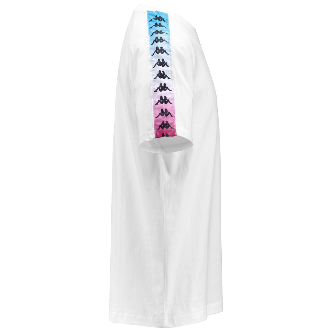 T-ShirtsTop Man 222 BANDA COEN DEGRADE T-Shirt WHITE-TURQUOISE-FUXIA Dressed Front (jpg Rgb)	
