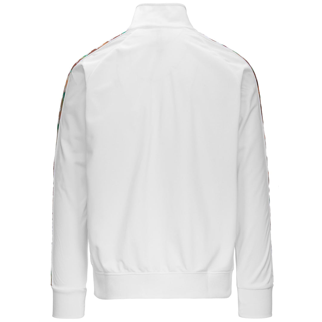 Fleece Man 222 BANDA ANNISTON GRAPHIKTAPE Jacket WHITE-GREEN GRASS-BROWN LT TOBACCO Dressed Side (jpg Rgb)		