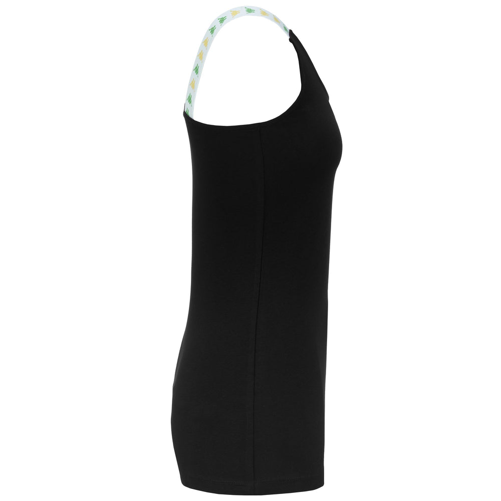 Dresses Woman 222 BANDA SIXTA Mid BLACK-WHITE-GREEN DUSTY Dressed Front (jpg Rgb)	
