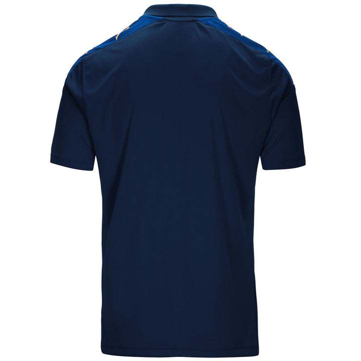 Polo Shirts Man KAPPA4FOOTBALL GHIOLO Polo BLUE MARINE-BLUE MD COBALT Dressed Side (jpg Rgb)		