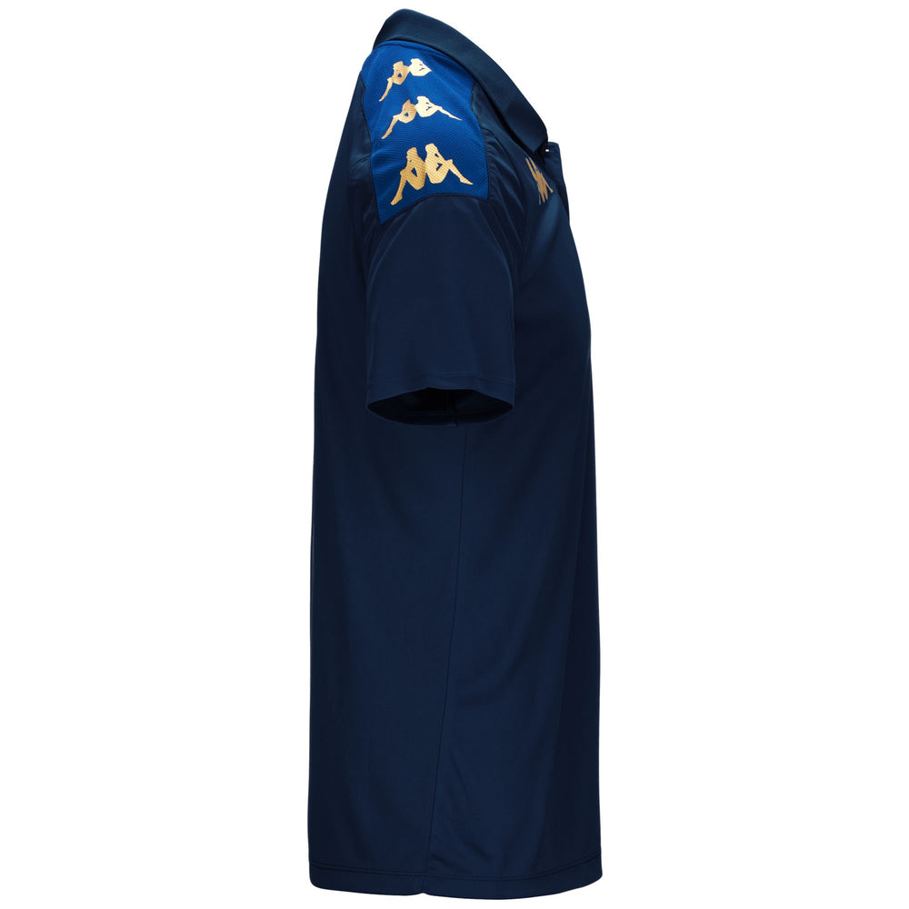 Polo Shirts Man KAPPA4FOOTBALL GHIOLO Polo BLUE MARINE-BLUE MD COBALT Dressed Front (jpg Rgb)	