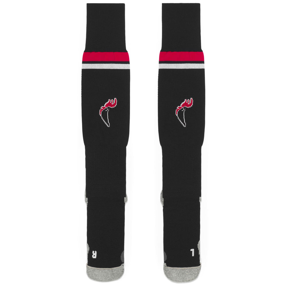 Socks Man KOMBAT SPARK PRO BARI 1PACK Knee High Sock BLACK-WHITE-RED Dressed Front (jpg Rgb)	