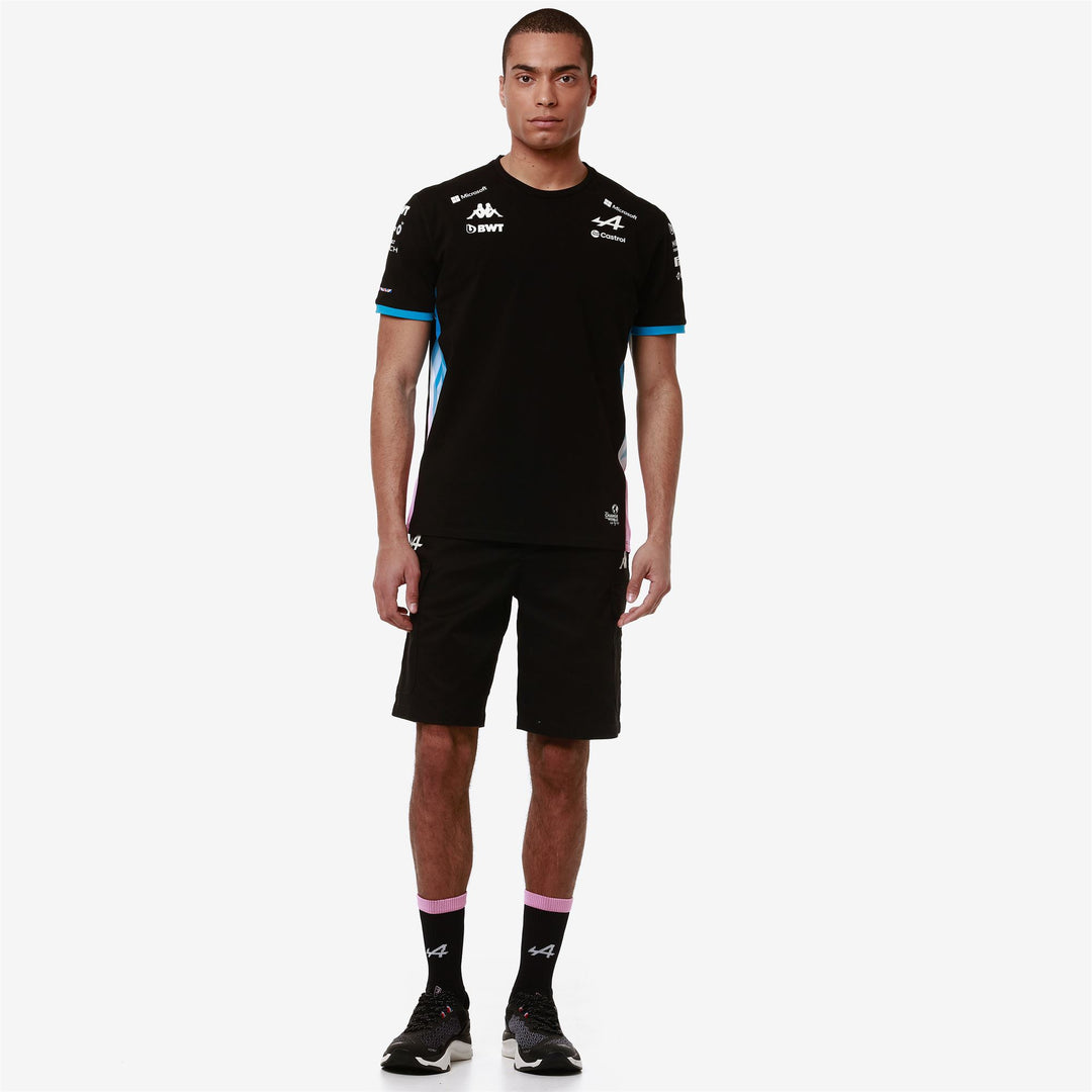 Shorts Man AIDIPY ALPINE F1 Sport  Shorts BLACK Dressed Back (jpg Rgb)		