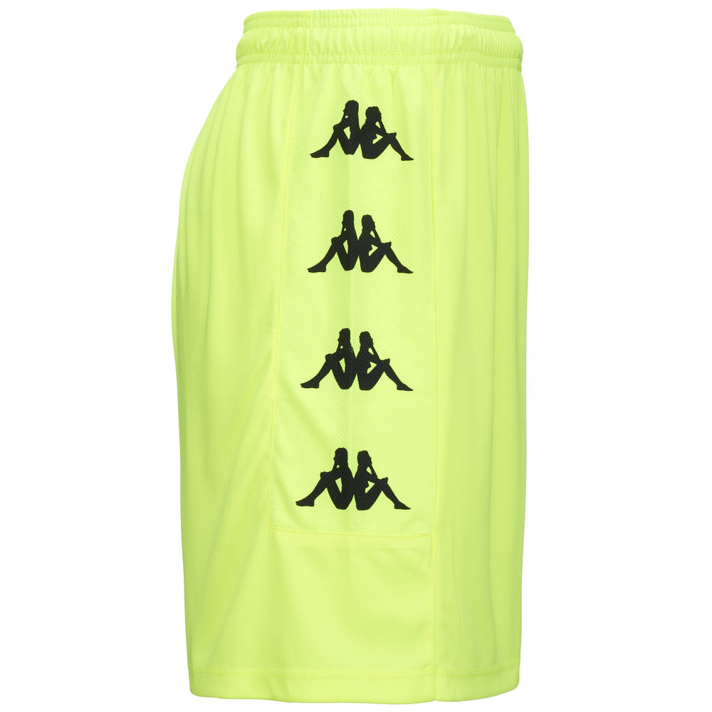 Shorts Man KAPPA4FOOTBALL GONDO Sport  Shorts NEON YELLOW Dressed Front (jpg Rgb)	