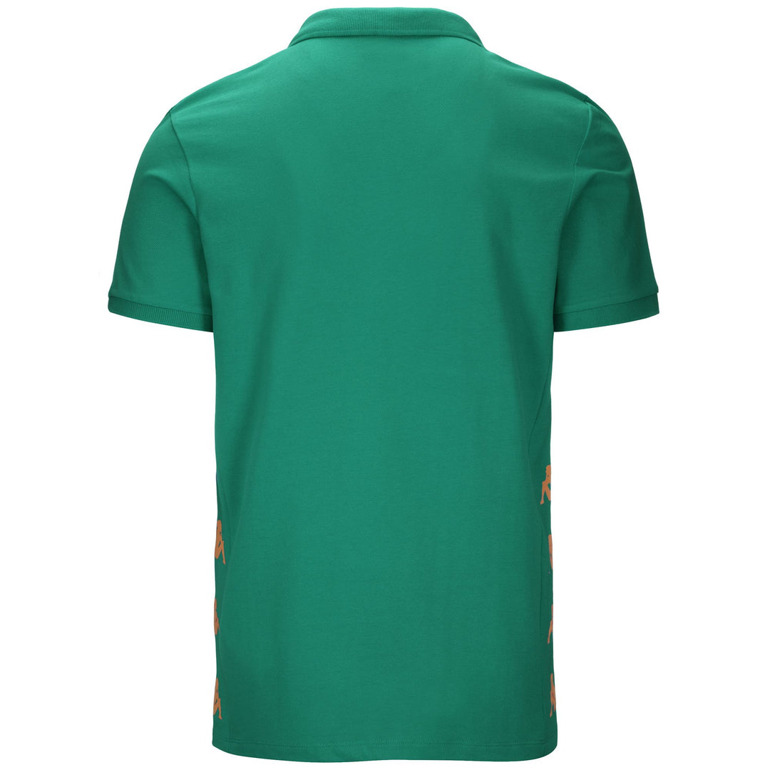 Polo Shirts Man KAPPA4FOOTBALL GASTIO Polo GREEN Dressed Side (jpg Rgb)		