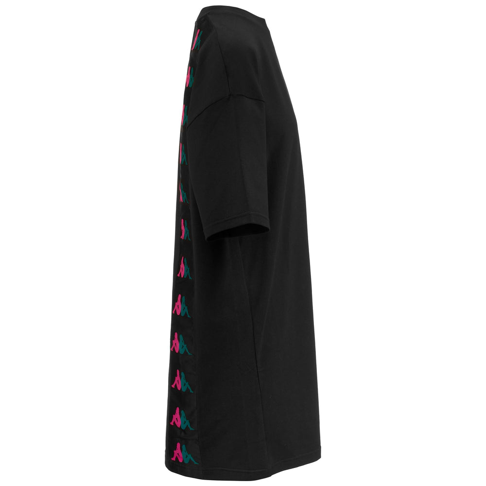 Dresses Woman 222 BANDA 10 LALLA Mid BLACK-RASPBERRY-OCEAN DK Dressed Front (jpg Rgb)	