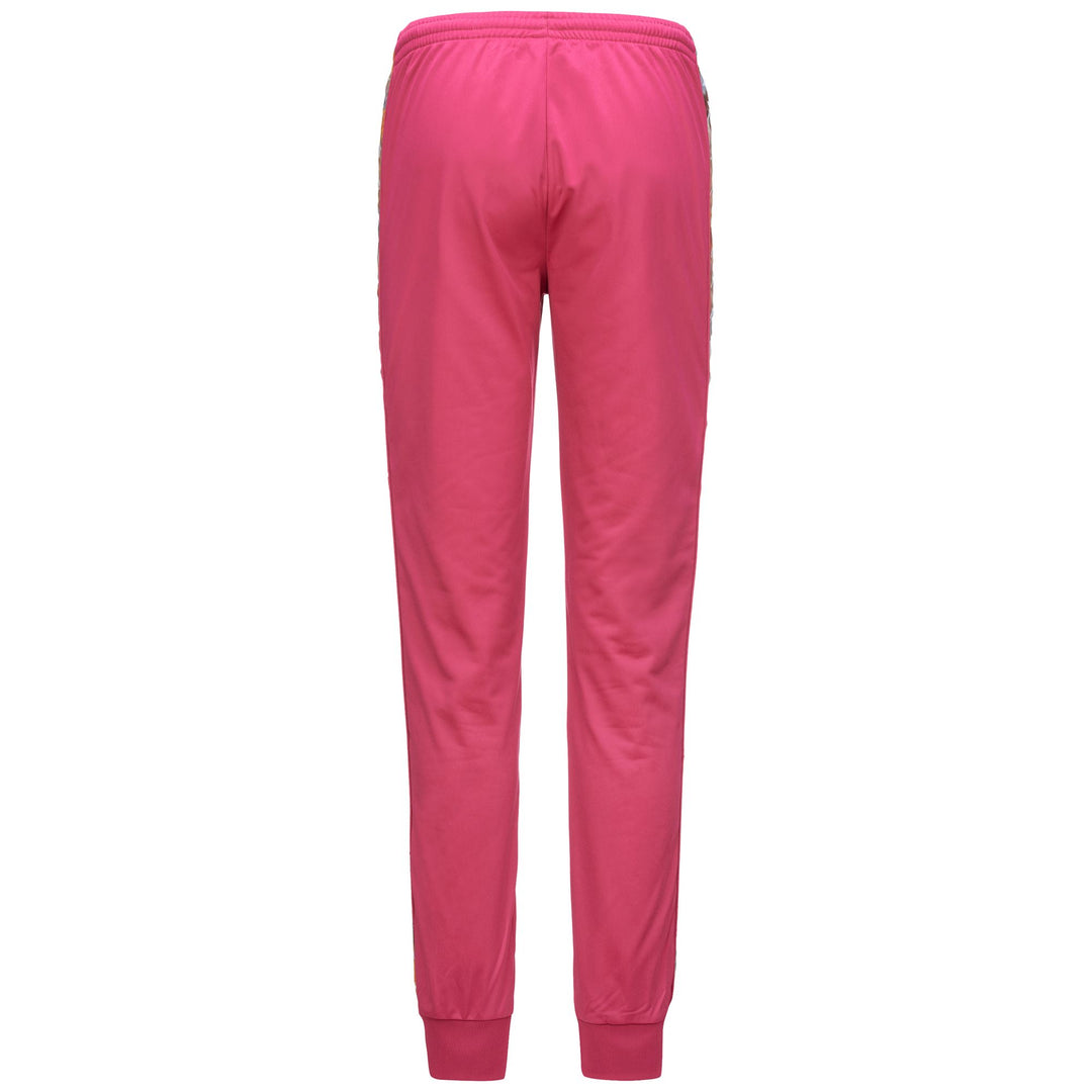 Pants Woman 222 BANDA WRASTORIA GRAPHIKTAPE Sport Trousers FUCHSIA BRIGHT ROSE-WHITE-BEIGE Dressed Side (jpg Rgb)		