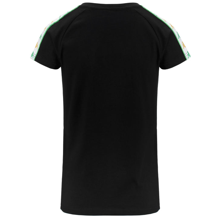 T-ShirtsTop Woman 222 BANDA  APANI T-Shirt BLACK-WHITE-GREEN DUSTY Dressed Side (jpg Rgb)		
