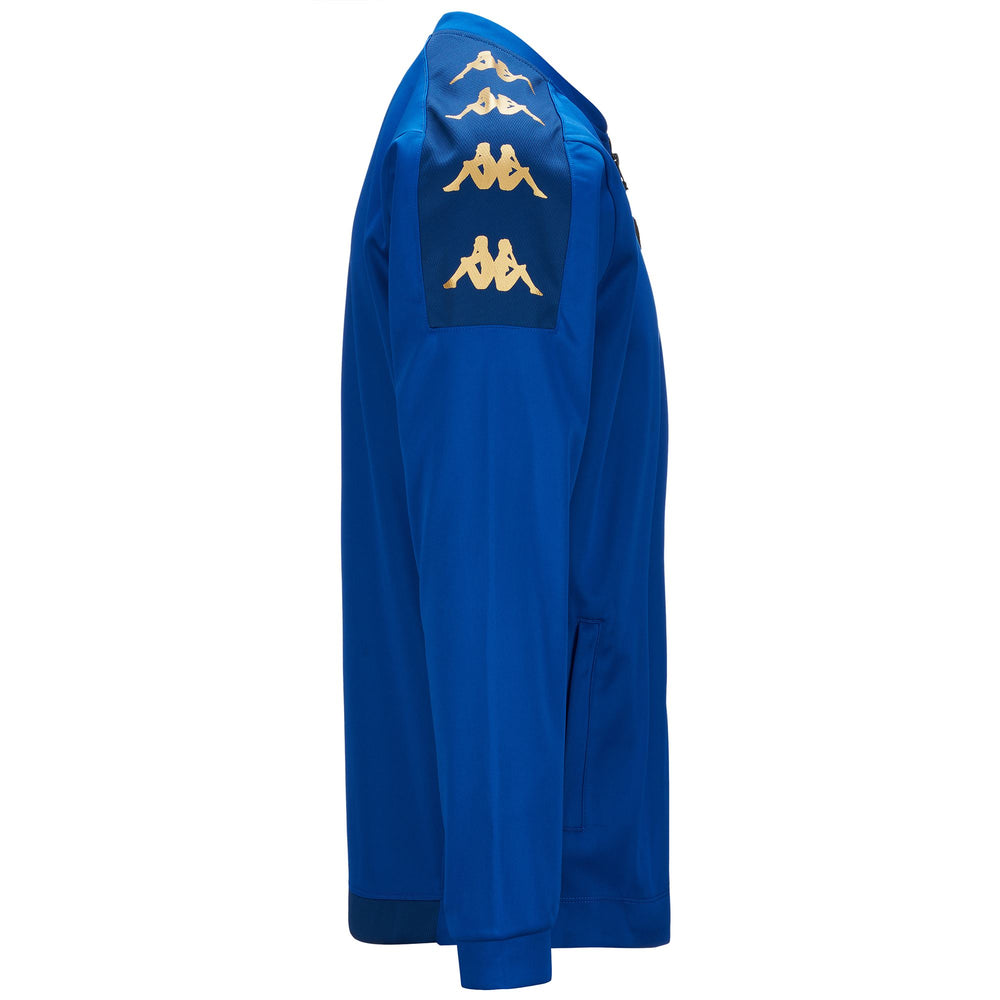 Fleece Man KAPPA4FOOTBALL GIULLIO Jacket BLUE SAPPHIRE-BLUE MD COBALT Dressed Front (jpg Rgb)	