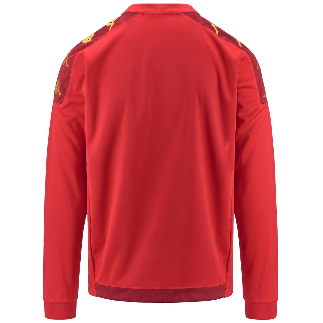 Fleece Man KAPPA4FOOTBALL GIULLIO Jacket RED-RED DK DAHLIA Dressed Side (jpg Rgb)		
