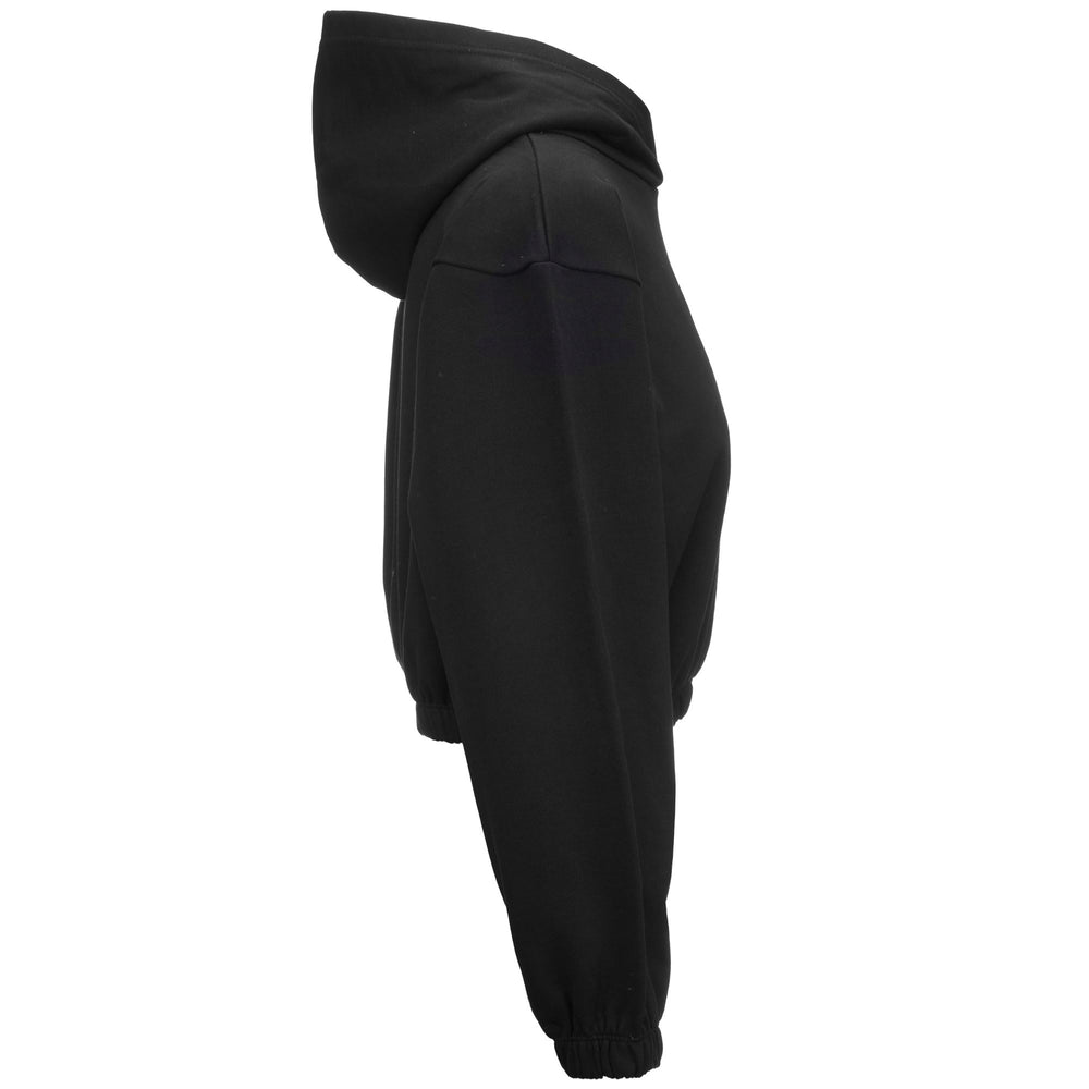 Fleece Woman AUTHENTIC GINNY ORGANIC Jumper BLACK Dressed Front (jpg Rgb)	