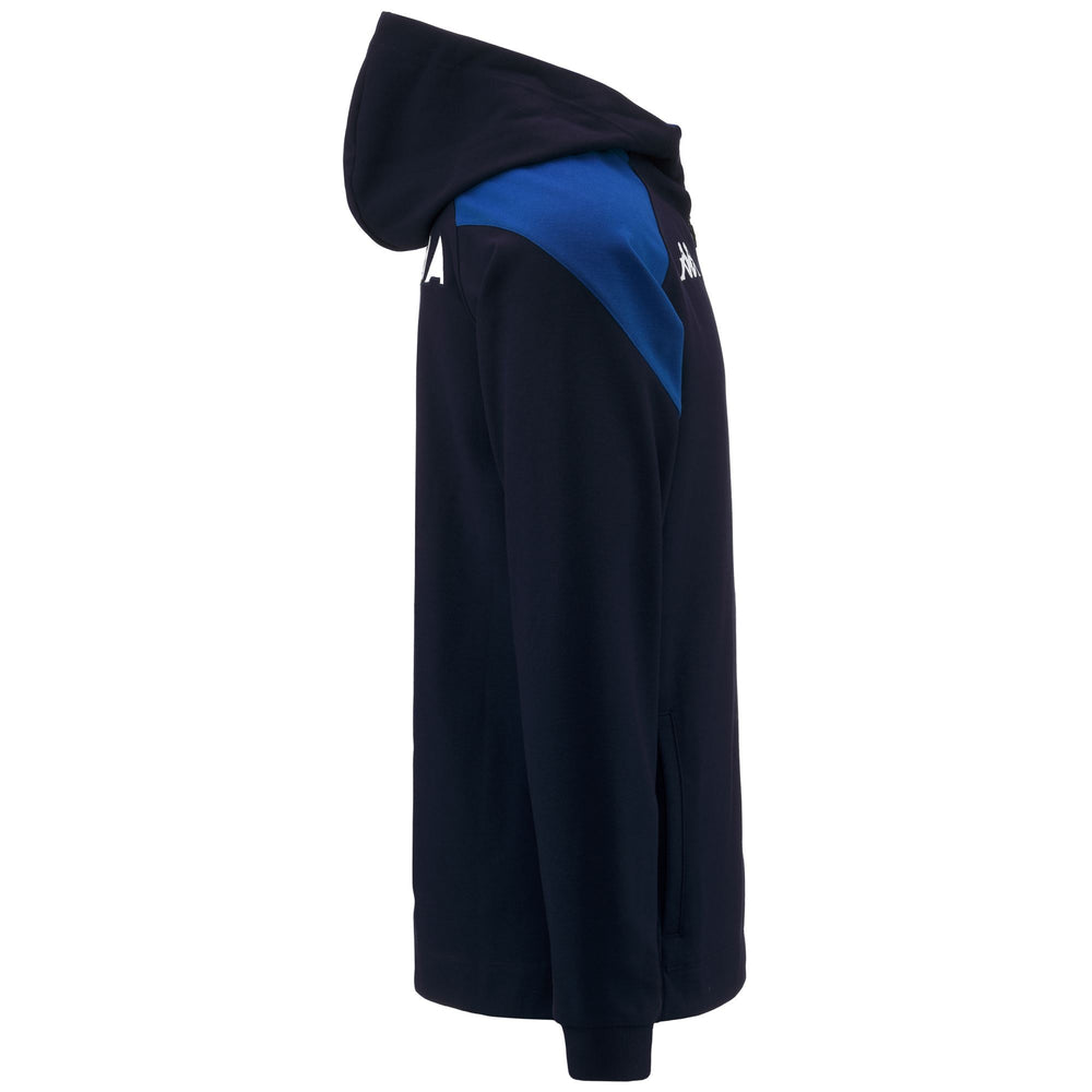 Fleece Man ARUFEOD 7 BRESCIA Jacket BEIGE SMOKE - BLUE IMPERIAL Dressed Front (jpg Rgb)	
